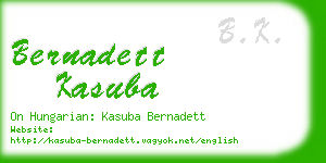 bernadett kasuba business card
